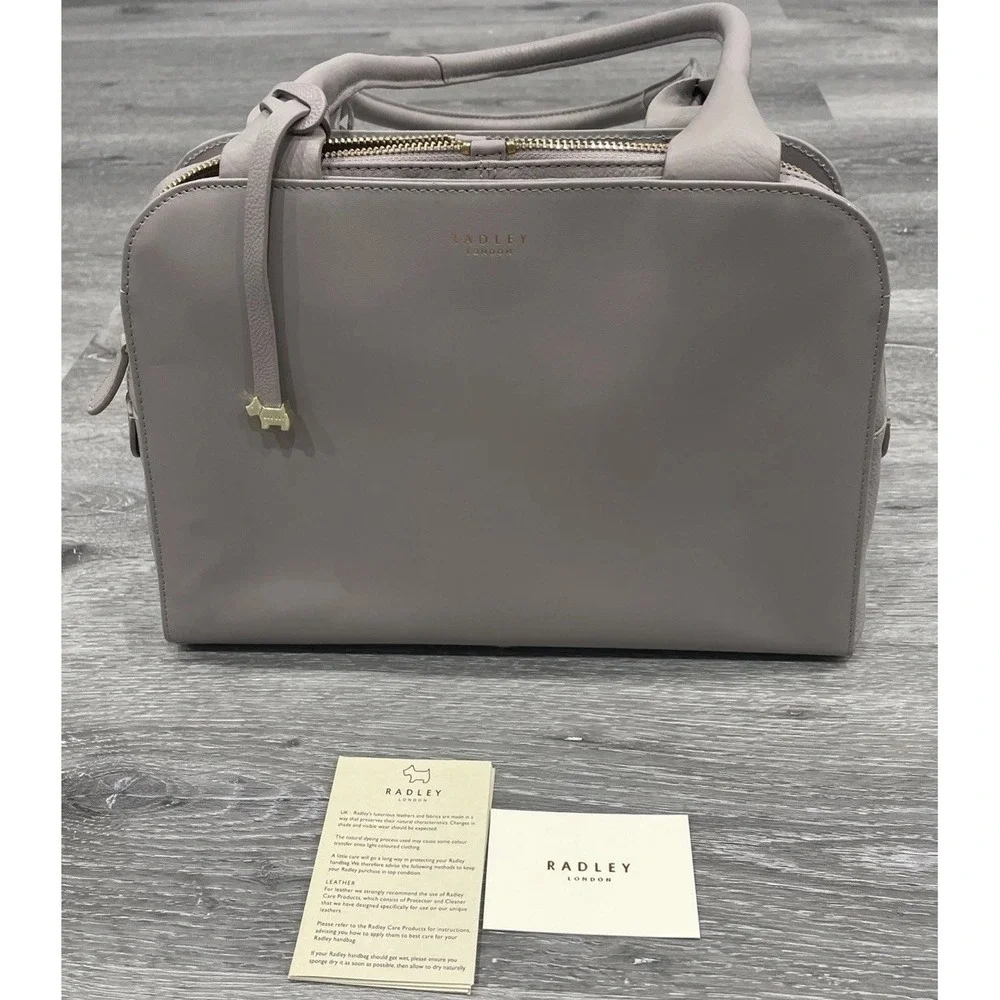 Radley London Ladies Millbank Ziptop Multiway Handbag Grey Smooth Leather‎ NWT